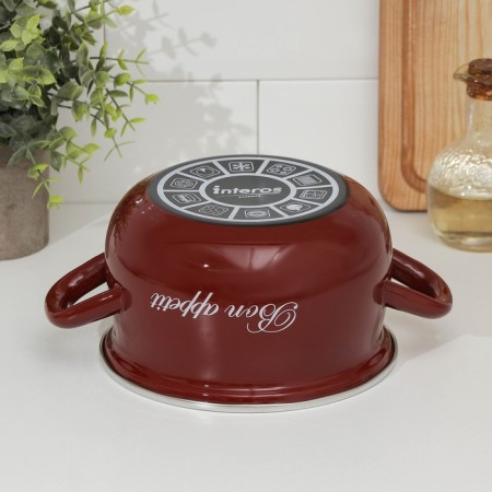 Poster "Bordeaux", 2.1 l, glass cover, induction, burgundy color-2