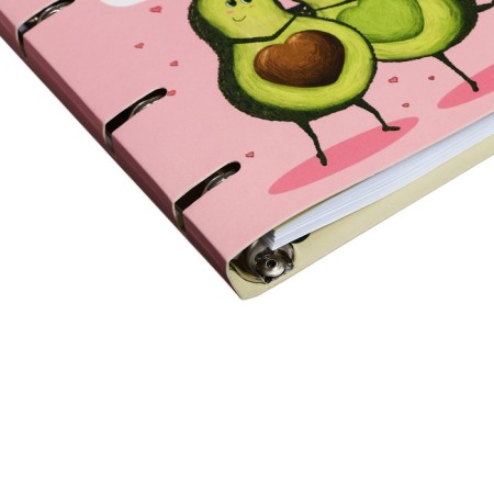 Notebook on rings, 80 sheets in the "Avocado. Love" line, cardboard cover, matte lamination Soft Touch, foil embossing, shift block 70 g/m2-2