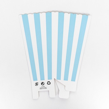 Popcorn packaging, blue stripes, 8.5 x 8.5 x 15.5 cm-3