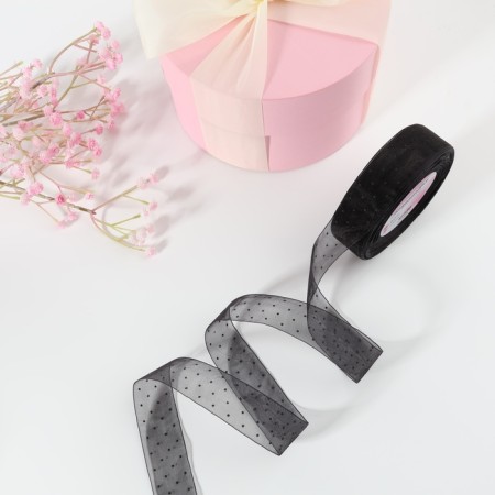 Kapron tape "Peas", 25 mm, 23 ± 1 m, black color-1