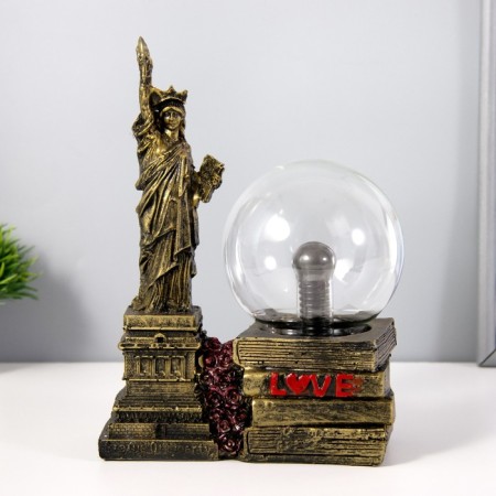 Plasma ball "Statue of Liberty" gold 14x10x16 cm Risalux-1