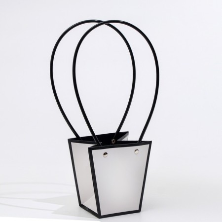 Bag for flowers white moisture-resistant, 12x12-8x8-12.5 cm-2