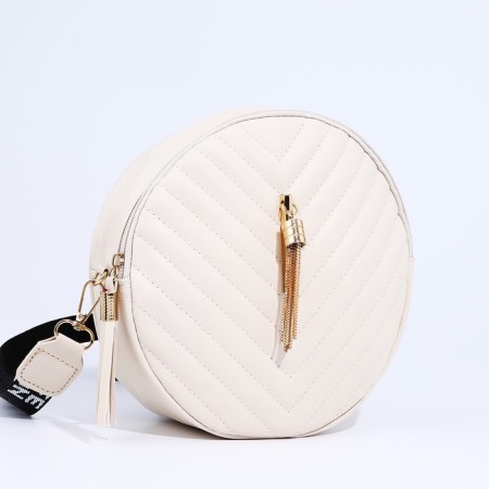 Bag Cross-Bodi with a zipper, white color-2