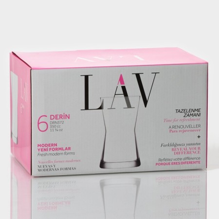 A set of glass glasses LAV "Derin", 370 ml, 13 × 7.5 cm, 6 pcs-4