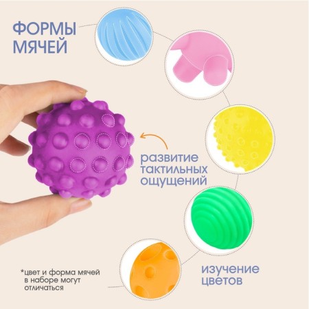 Gift set of developing balls "Blue Christmas tree", 6 pcs., New Year's gift packaging, crumb I-6