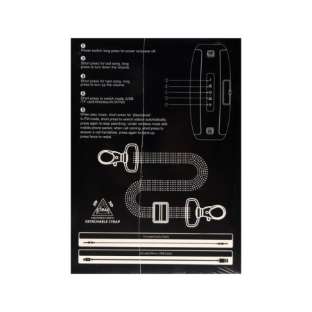 Borofone portable column BP13.10 W, 1500 mAh, BT5.3, TFCARD, USB, AUX, FM radio, black-7