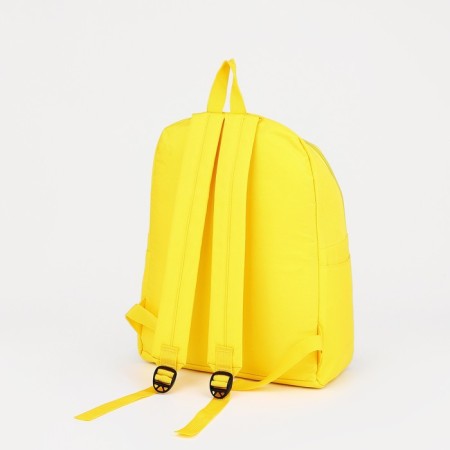 School backpack from textiles on lightning, 3 pockets, yellow color-3