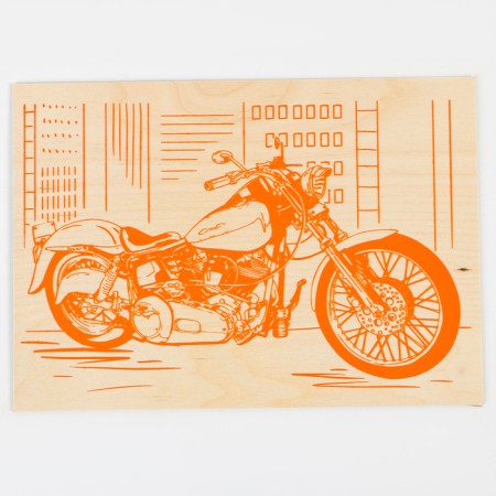 Fundamentals for burning "Motocycle" 30x21 cm-1