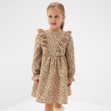 Dress for girls Minaku: Cotton Collection Beige Color, rr 104