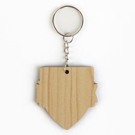 A wooden key keychain, sport "hockey is life", 4.8 x 5 cm-2