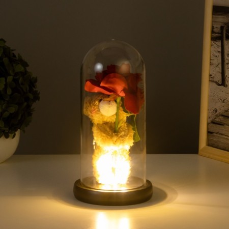 Nightlight "Bear with a rose" LED 3HAAA 10.5x10.5x22cm-1