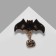 Book "bat" winged with pumpkin, black color in gold