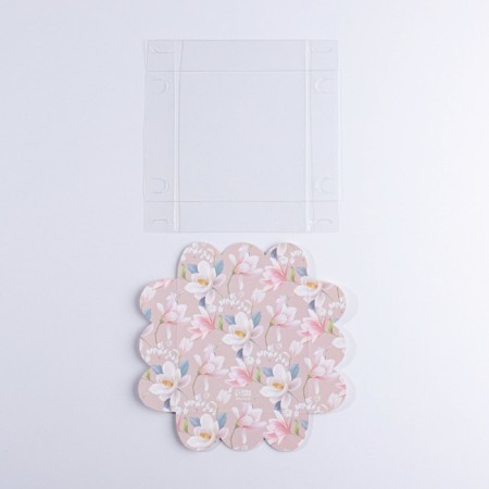 Bearbox, confectionery packaging with PVC lid, "flowers", 10.5 x 10.5 x 3 cm-5