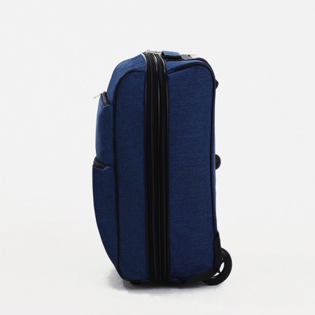 Small 20 suitcase "," Factory Cartes ", lightning department, extension, external pocket, 2 wheels, blue color-1
