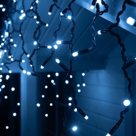 Garland "fringe" 3 x 0.6 m, IP65, UMS, dark rubber thread, 160 LED, white glow, 220 V-2