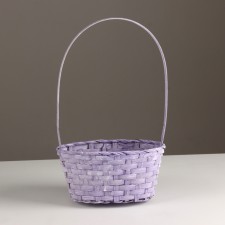 Wicker basket, 21x15x10xh38cm, lilac, bamboo