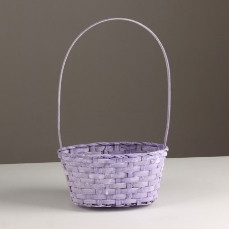 Wicker basket, 21x15x10xh38cm, lilac, bamboo