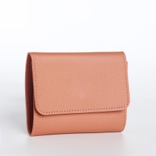 Women's wallet on the button, pink color