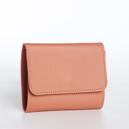 Women's wallet on the button, pink color