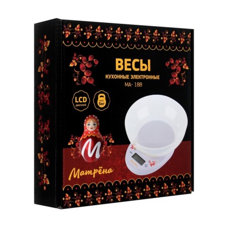 Libra kitchen "Matryona" M. 188, electronic, up to 5 kg, white-8