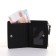 Women's wallet on the button, black color