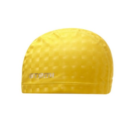 ATEMI Pu 140 swimming cap, fabric with polyurethane coating, yellow color 3D-1