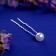 Hair hairpin "Pearl" 1 cm, white
