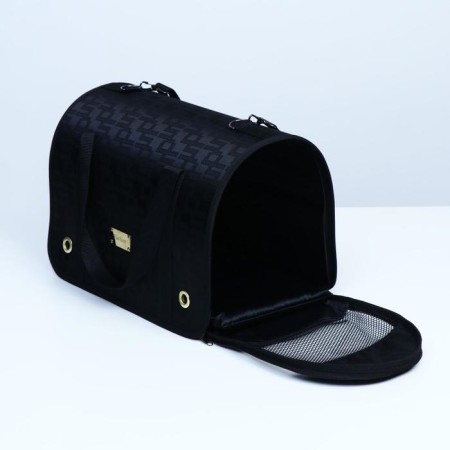 Bag - Animal carrying "Lux", PVC, Jacquard, 40 x 25 x 26, black-4