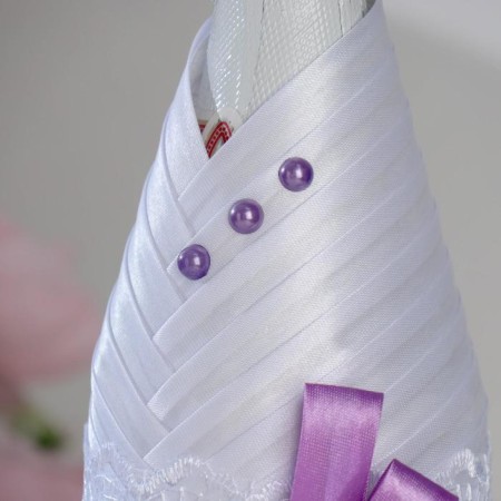 Decoration for champagne "together forever", white with lilac-2