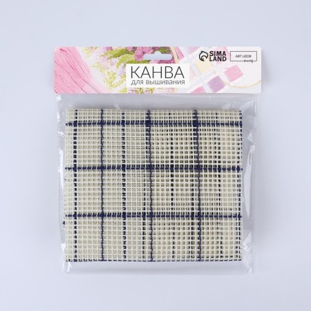 Canvas Strashin for embroidery, in a cage, No. 5, 48 × 48 cm, white/blue color-2