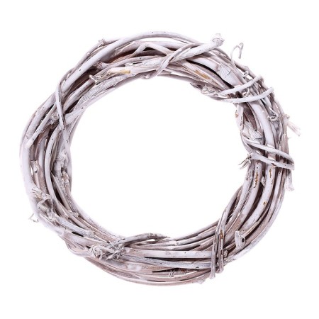 Liana dry, wreath - 8 cm, white color