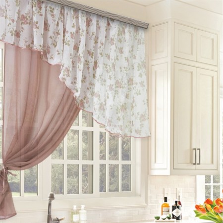 Set of curtains for the kitchen Witerra Byzantium 280x160cm, cocoa, left, PE100%