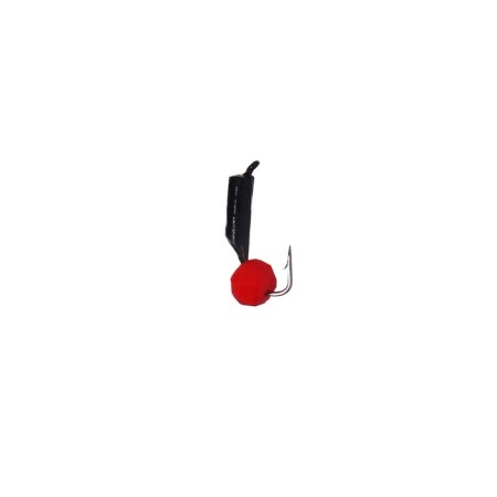 Mormyshka column black, white stripes + ball Granin red, weight 0.3 g-1