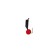 Mormyshka column black, white stripes + ball Granin red, weight 0.3 g