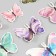 Butterflies cardboard "marble with gold" set 12 pcs h = 4-10 cm
