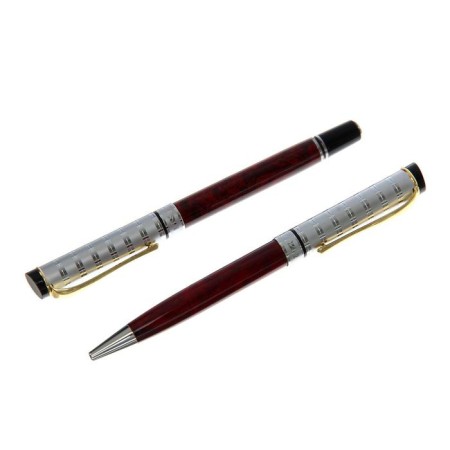 Gift Handles Calligrata "Prestige" 2 pieces: capillary, ball rotary, in the leatherette case, marble-1