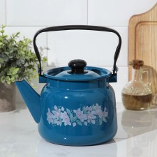 Kettle, 2.3 l, enameled cover, induction, blue color