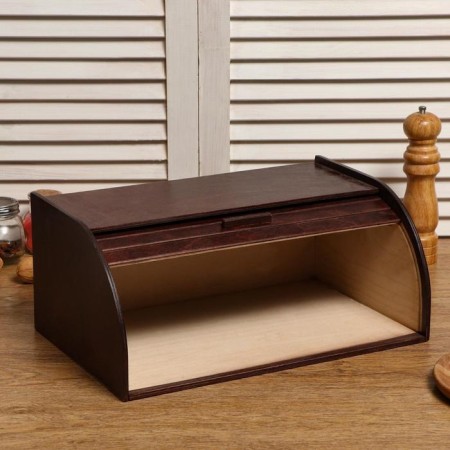 Wooden breadbread "Bukhaka", transparent varnish, nut color, 38 × 24.5 × 16.5 cm-1