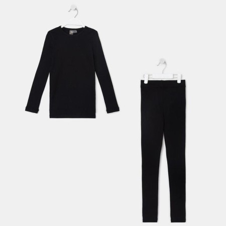 Children's thermal underwear (longshit, leggings) Black color, height 128 cm-1