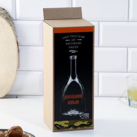 Set for making homemade cognac, bottle 1 liter, set of seasonings-1