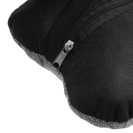 Car bone pillow, on the headrest, flax, gray, 16x24 cm-3