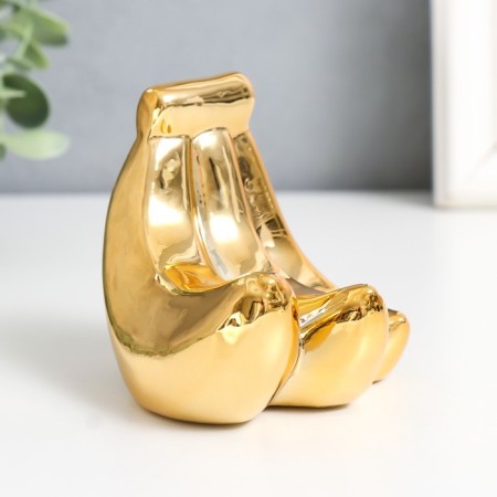 Souvenir Ceramics "Bueau of bananas" gold 8x7.5x7.5 cm-4