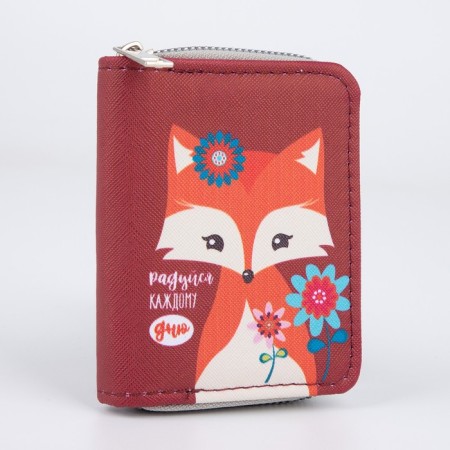 Wallet, 2 parts with a zipper, with a pen, black color-1