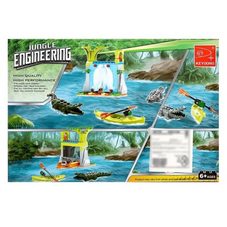 Designer Jungle "Waterfall with crocodiles", 134 details-5