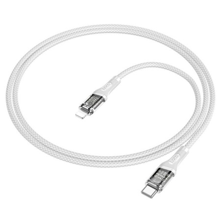 Hoco U111, Type -C cable - Lightning, 1.2 m, transparent, charging, data transfer, gray-2