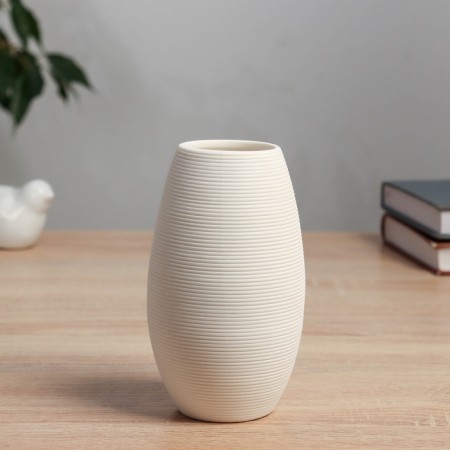 VAZA Ceramics Table "Elliot" Barrel, D-5 cm, 14x8 cm, white