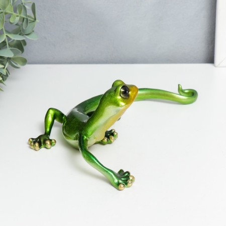 Souvenir Polystone varnish "Green Lizard" 7.5x13.5x22 cm-1