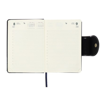 Dated diary 2024 A5 176 sheets, Devente.norwich, hard cover with artificial leather foam, lies, cream block 70 g/m2, blue-14