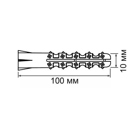 Dowel "Zubble", type "Hedgehog", Expanded, polypropylene, 10x100 mm, 250 pcs-4