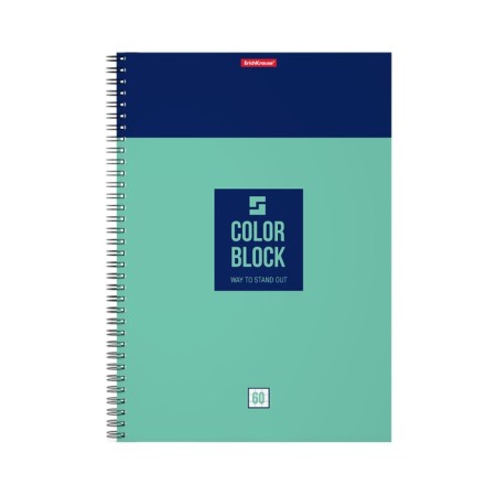 A4 notebook, 60 sheets in a cage on the crest Erichkrause Color Block, cover coated cardboard, mix-3